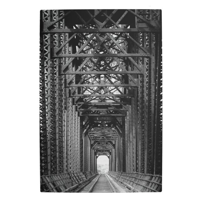 Impresión En Metal Puente Trestle En Blanco Y Negro (Anverso)