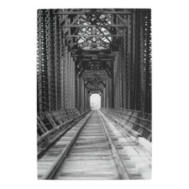 Impresión En Metal Puente Trestle En Blanco Y Negro