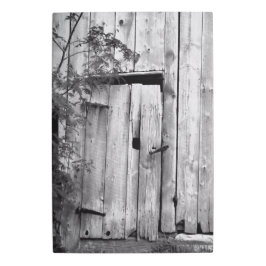 Impresión En Metal Puerta de granero en blanco y negro