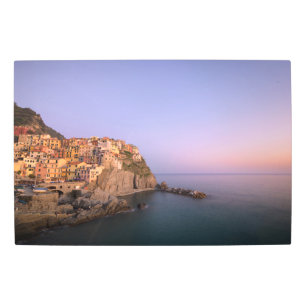 Impresión En Metal Puesta del sol sobre el pueblo de Manarola en