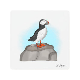 Impresión En Metal Puffin dibujado a mano