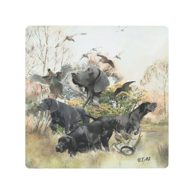 Impresión En Metal Puntero de Shorthairo alemán (Anverso)