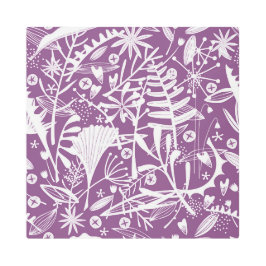 Impresión En Metal Púrpura Botánico Moderno