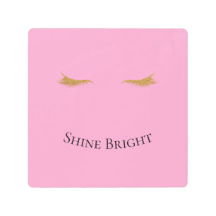 Impresión En Metal Purpurina de Glam de Oro Rosa