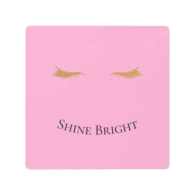 Impresión En Metal Purpurina de Glam de Oro Rosa (Anverso)