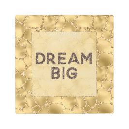 Impresión En Metal Purpurina de oro Giraffe Print Dream