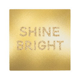 Impresión En Metal Purpurina dorado amarillo brillante cita brillante