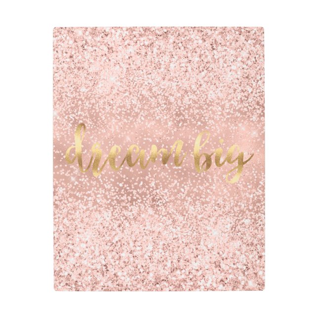 Impresión En Metal Purpurina Glitzy Sparkle rosa Rubor (Anverso)