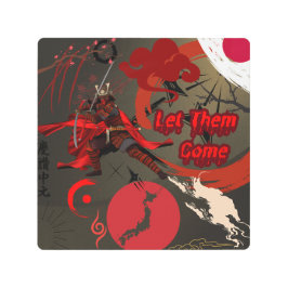 Impresión En Metal Que vengan, guerrero samurai japonés