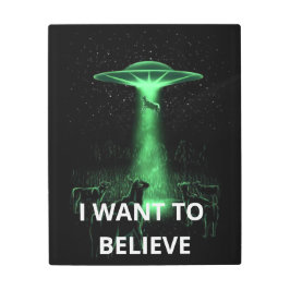 Impresión En Metal Quiero creer, película retro 90, OVNI alienígena