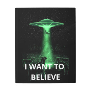 Impresión En Metal Quiero creer, película retro 90, OVNI alienígena