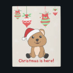 Impresión En Metal Quokka Christmas Snow Winter Animals Quokkas Metal<br><div class="desc">The Quokka for Christmas as a greeting card. Funny animals with gifts and snow for the holidays. Also funny for christmas in July. Quokkas are cute animals and perfect for Christmas.</div>