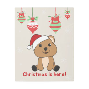 Impresión En Metal Quokka Christmas Snow Winter Animals Quokkas Metal
