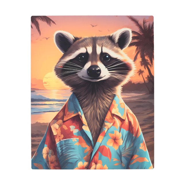 Impresión En Metal Raccoon Holiday (Anverso)