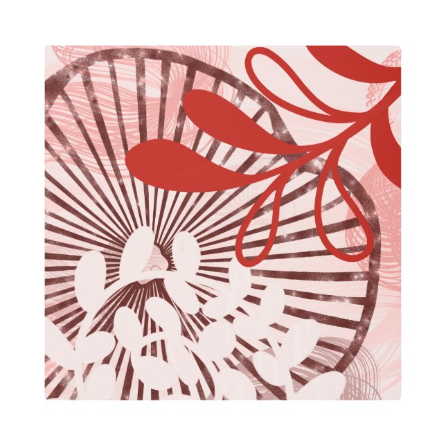 Impresión En Metal Radiant Bloom – Abstract Botanical Geometry Art (Anverso)