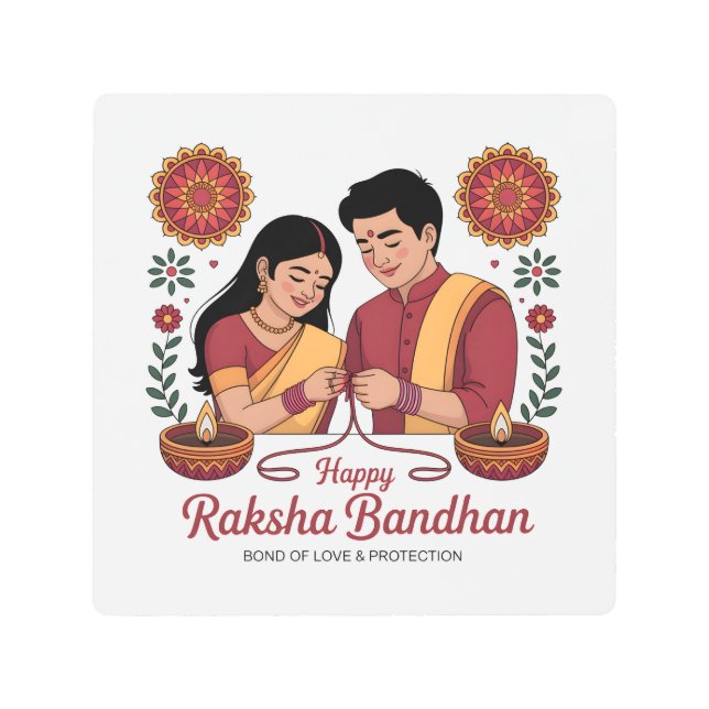 Impresión En Metal Raksha Bandhan Metal Wall Art (Anverso)