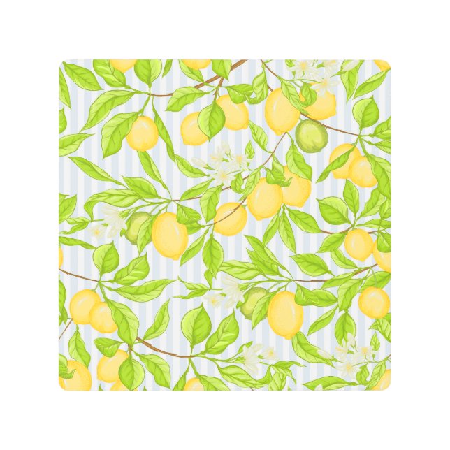 Impresión En Metal Rama de árbol de limón: patrón sin soldadura a ray (Anverso)