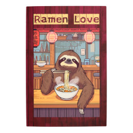 Impresión En Metal Ramen de comida espumosa en una barra de fideos ja