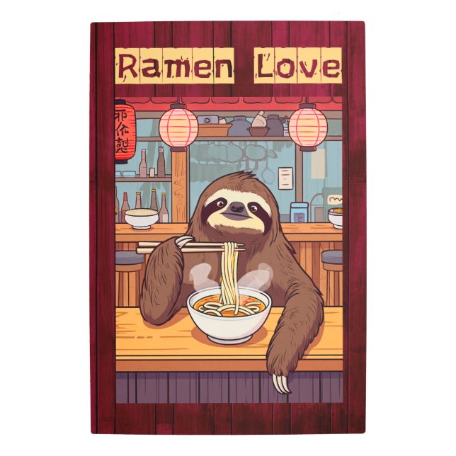 Impresión En Metal Ramen de comida espumosa en una barra de fideos ja (Anverso)