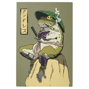 Impresión En Metal Rana samurai: Guardián del Lotus