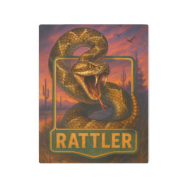 Impresión En Metal Rattlesnake Sign