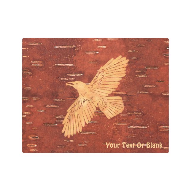 Impresión En Metal Raven Rústico En La Barquilla De Birch Interior (Anverso)