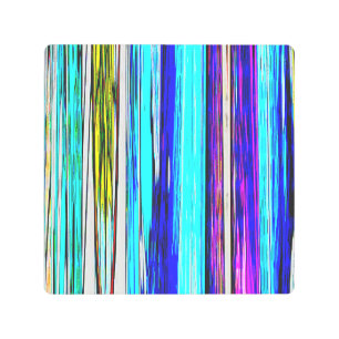 Impresión En Metal Rayas abstractas azules 606