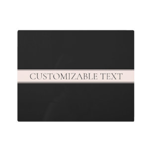 Impresión En Metal Rayo Rubor rosa claro y texto editable elegante