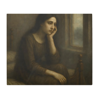 Impresión En Metal Reflexión melancólica - Porte clásico inmaduro