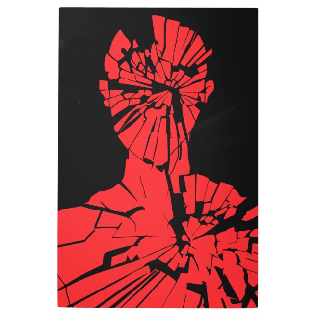 Impresión En Metal Reflexión roja destrozada (Anverso)