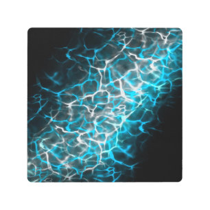 Impresión En Metal Reflexión sobre el agua azul y blanca