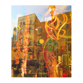 Impresión En Metal Reflexiones doradas en las calles de Filadelfia