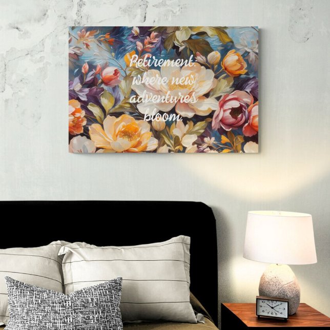 Impresión En Metal Regalos de jubilación de Personalizados de flores  (Vintage Wildflower Custom Retirement Gifts for Her)