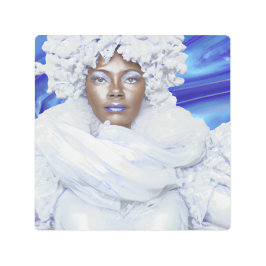 Impresión En Metal Reina de hielo Melanin Mujeres Chica negra Sista m