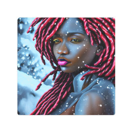Impresión En Metal Reina de hielo Melanin Mujeres Chica negra Sista m