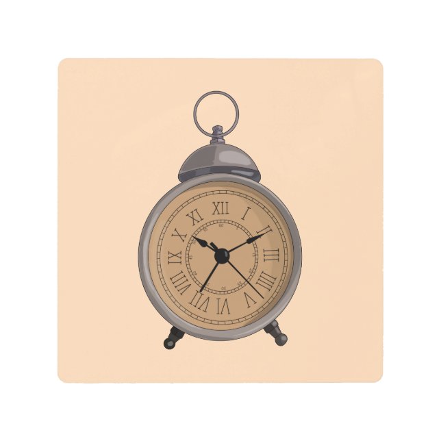 Impresión En Metal Reloj de alarmas venecianas adorable (Anverso)