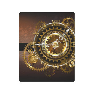 Impresión En Metal Reloj de vapor con engranajes antiguos