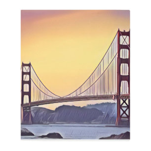 Impresión En Metal Representación artística del puente Golden Gate