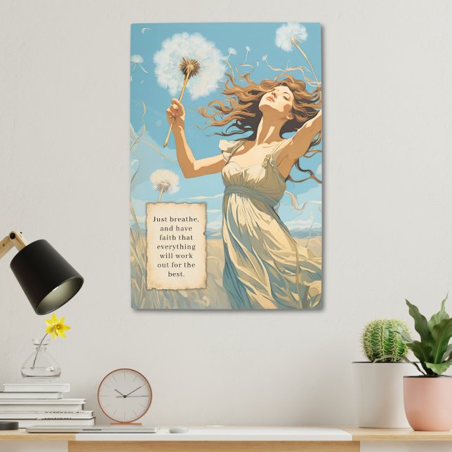 Impresión En Metal Respira la IA Inspiradora generada por Dandelion (Subido por el creador)