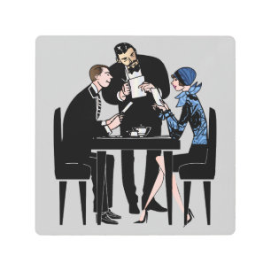 IMPRESIÓN EN METAL RESTAURANTE RETRO DE CAFÉ DE CAFÉ RÓTULO ART 8X8