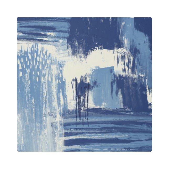 Impresión En Metal Resumen azul e marfil (Anverso)