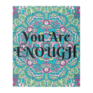 Impresión En Metal Resumen Boho Mandala, eres suficiente afirmación