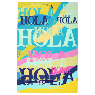 Impresión En Metal Resumen Colorful Hola
