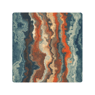 Impresión En Metal Resumen de azul y roya