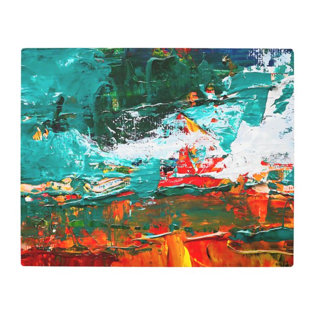 Impresión En Metal Resumen de colisión tropical (Anverso)