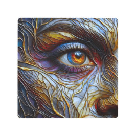 Impresión En Metal Resumen de la cara de la mujer cerrada