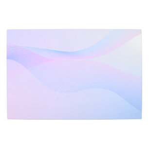Impresión En Metal Resumen de líneas de onda azul rosado