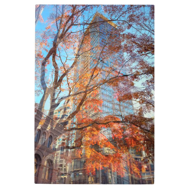 Impresión En Metal Resumen de otoño de la ciudad (Anverso)
