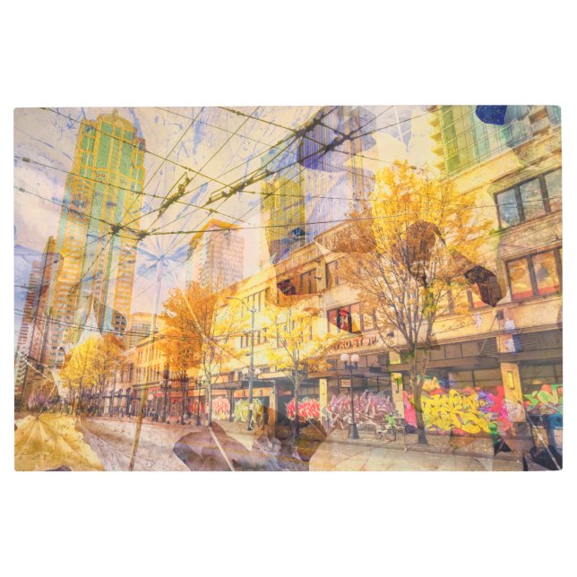 Impresión En Metal Resumen de otoño en la ciudad (Anverso)