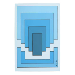 Impresión En Metal Resumen de Rectángulo en Azul